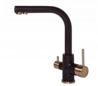 Смеситель для кухни Paulmark (Паульмарк) Essen Es213011-418-BR, черный металлик/бронза