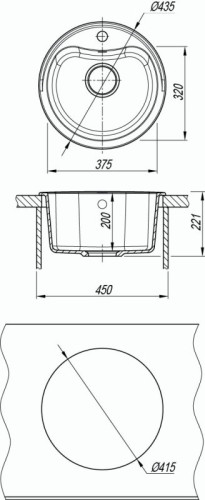Кухонная мойка Dr.Gans (Доктор Ганс) "ДОРА" 435x435x217 цвет терра