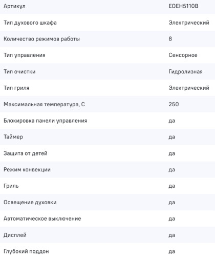 Электрический духовой шкаф MAUNFELD (Маунфилд) EOEH5110B