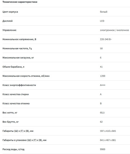 Стиральная машина Sharp (Шарп) ES-612R-W