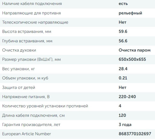 Электрический духовой шкаф Delvento (Делвенто) V4EO16001