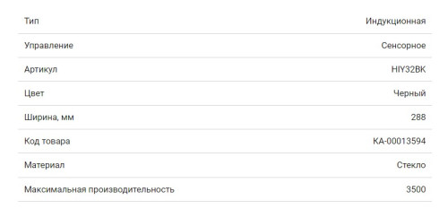 Индукционная варочная панель HOMSair (ХОМСэйр) HIY32BK