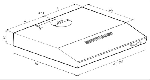 Вытяжка Krona (Крона) JESSICA slim 500 inox push button