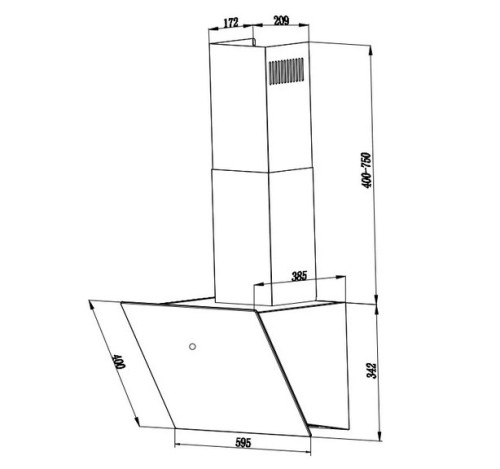 Вытяжка Weissgauff (Вайсгауф) Tau 60 TC BL