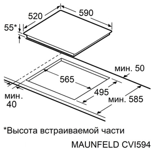 Индукционная варочная панель MAUNFELD CVI594STBKC