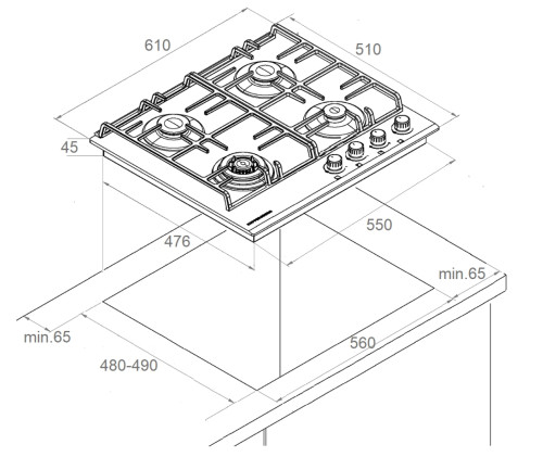Газовая варочная панель Kuppersberg (Купперсберг) FS 601 W Silver