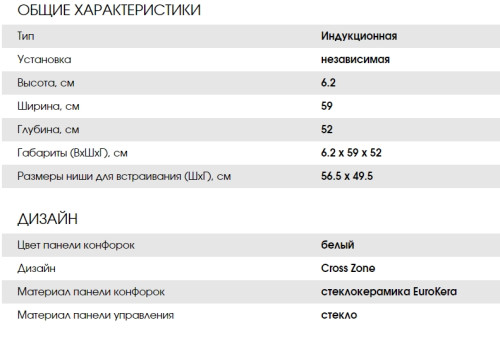 Индукционная варочная панель Weissgauff (Вайсгауф) HI 640 WSC