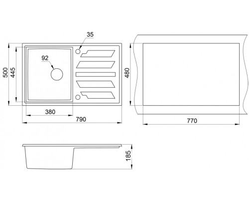 Кухонная мойка Granula (Гранула) GR-8002 an, антик