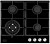 Газовая варочная панель Krona (Крона) ALMA 60 BL