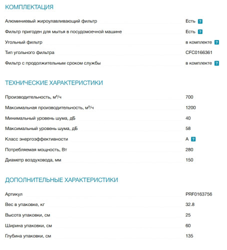 Вытяжка Elica (Элика) RULES DEKT/F/120