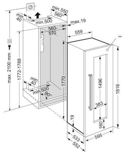 Встраиваемый винный шкаф Liebherr (Либхер) EWTdf 3553