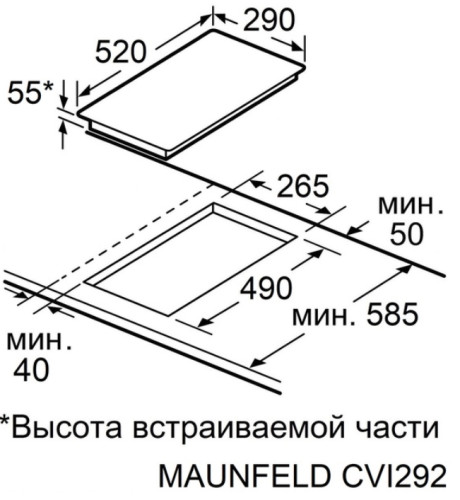 Индукционная варочная панель MAUNFELD CVI292BK