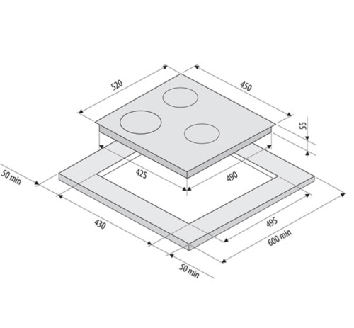 Индукционная варочная панель Fornelli (Форнелли) PIA 45 LUCE BL