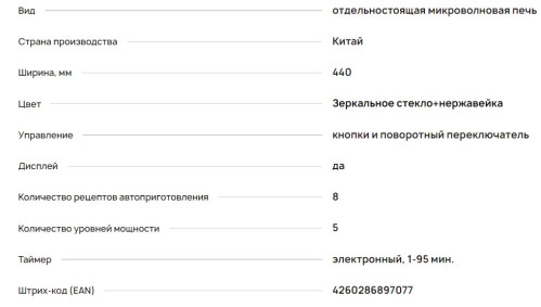 Микроволновая печь Krona (Крона) QUANTUM 44 MR/IX