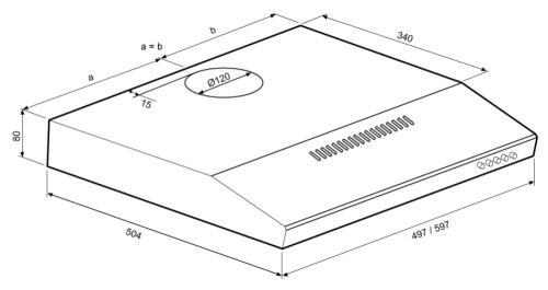 Вытяжка Krona (Крона) JESSICA slim 600 inox push button