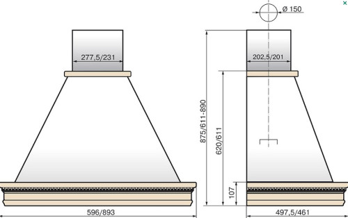 Вытяжка Elikor (Эликор) Вилла 60П-650-П3Л белый/дуб неокраш