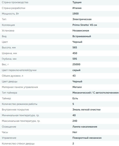 Электрический духовой шкаф Delvento (Делвенто) V4EB16001
