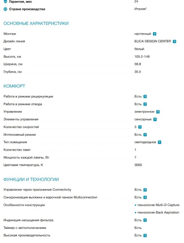 Вытяжка Elica (Элика) NEAT @ WH/A/60
