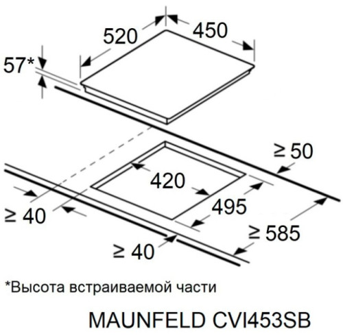 Индукционная варочная панель MAUNFELD CVI453SBBK