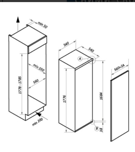 Встраиваемый  холодильник MAUNFELD (Маунфилд) MBL177SW