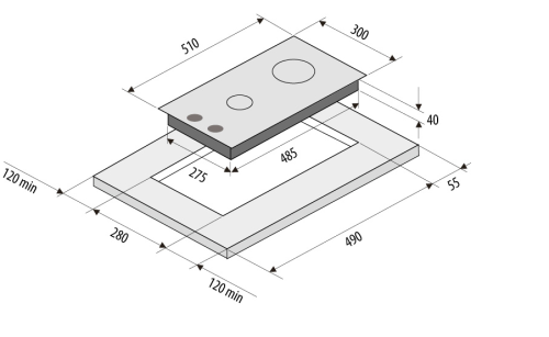 Газовая варочная панель Fornelli (Форнелли) PGA 30 Quadro BL