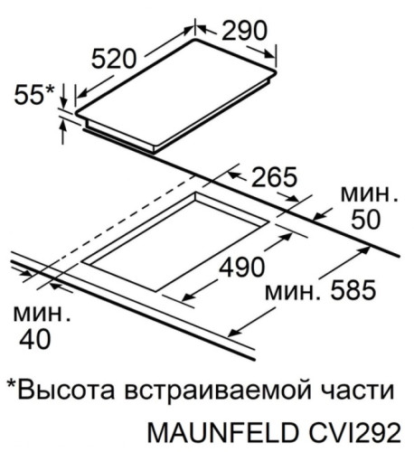 Индукционная варочная панель MAUNFELD CVI292S2FBG LUX