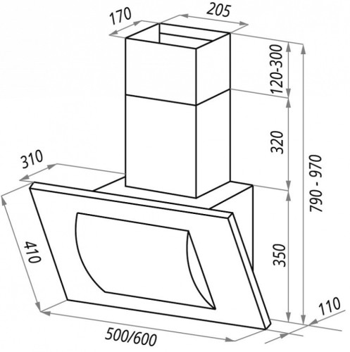 Вытяжка MAUNFELD (Маунфилд) TOWER ROUND 50 WH белое дугообразное стекло