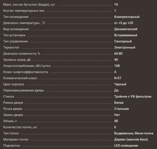 Винный шкаф Meyvel (Мейвел) MV19-KWT1