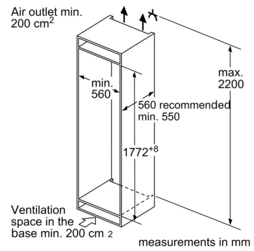 Встраиваемый холодильник Bosch (Бош) KIN86AF3M8