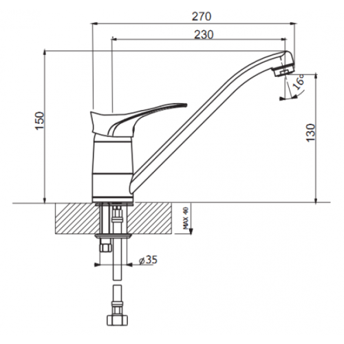 Смеситель для кухни Dr.Gans DG-01, терра