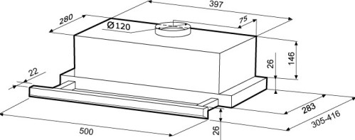 Вытяжка Krona (Крона) Kamilla Slim 500 inox