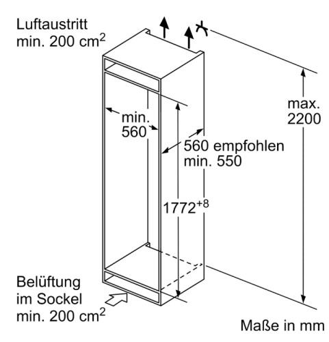 Встраиваемый холодильник Bosch (Бош) KIN86NSE0