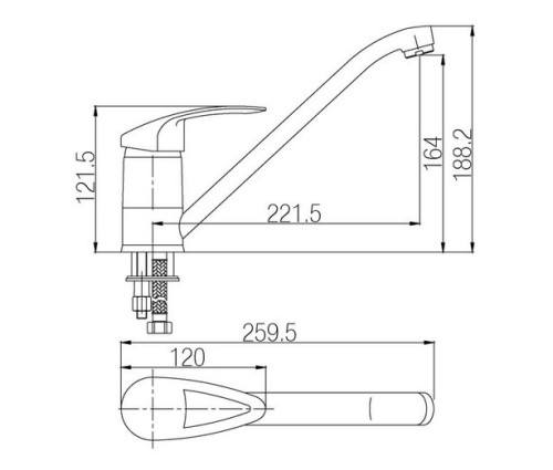 Смеситель для кухни Paulmark (Паульмарк) Potsdam Po211032, хром