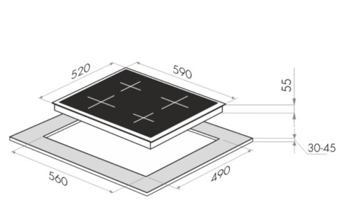 Электрическая варочная панель HOMSair (ХОМСэйр) HV64SMDBK