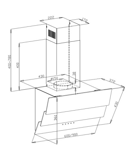Вытяжка MAUNFELD (Маунфилд) Manchester light 90 белый