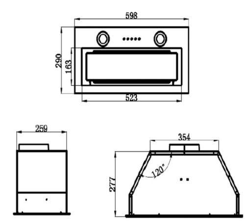 Встраиваемая вытяжка MAUNFELD (Маунфилд) TRAPEZE 602M черный