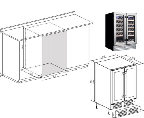 Винный шкаф Temptech (Темптек) WP2DQ60DCS