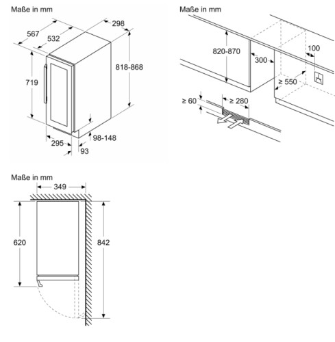 Встраиваемый винный шкаф Bosch (Бош) KUW20VHF0