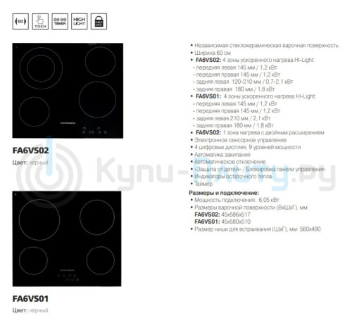 Электрическая варочная панель Kuppersberg (Купперсберг) FA6VS01