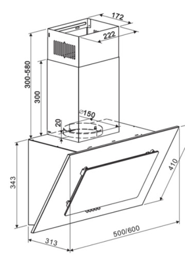 Вытяжка MAUNFELD (Маунфилд) Tower A 60 черный