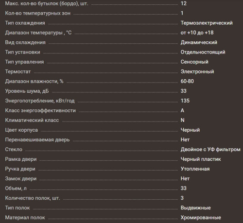 Винный шкаф Meyvel (Мейвел) MV12-TB1