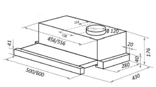 Встраиваемая вытяжка HOMSair (ХОМСэйр) FLAT 50 Черный