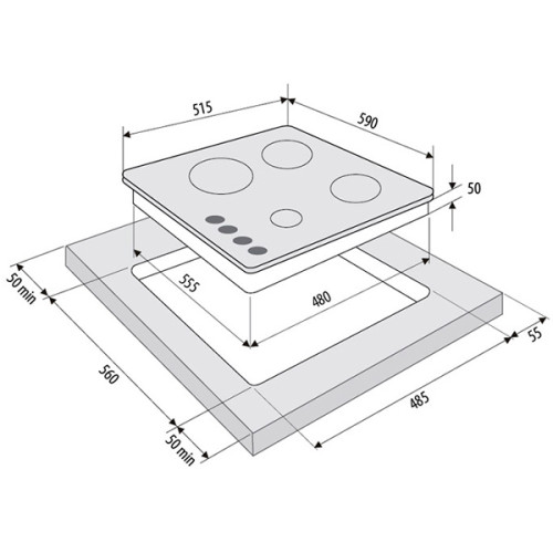 Газовая варочная панель Fornelli (Форнелли) PGT 60 Ardore WH