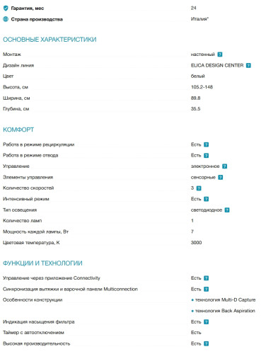 Вытяжка Elica (Элика) NEAT @ WH/A/90