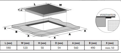 Индукционная варочная панель Korting (Кёртинг) HIB 64940 B Maxi