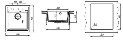Кухонная мойка Florentina (Флорентина) Липси 460, песочный