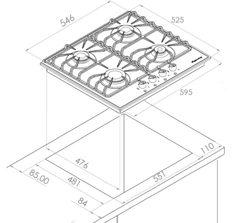 Газовая варочная панель Kuppersberg (Купперсберг) FQ 602 C