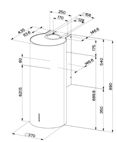 Вытяжка Faber (Фабер) CYLINDRA PLUS WH GLOSS A37