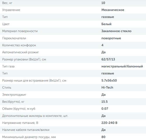 Газовая варочная панель Simfer (Симфер) H60K40C111