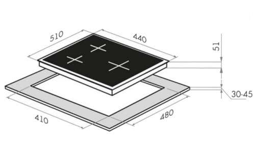 Газовая варочная панель HOMSair (ХОМСЭйр) HGG433BK